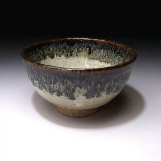 WK5: Vintage Japanese Pottery Tea Bowl,  Karatsu Ware,  Artistic glazes 5