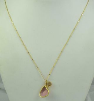 Vintage Tiffany & Co 18k Yellow Gold Pink Enamel Shell Pendant 7