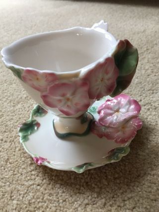 Franz Porcelain Flower Tea Cup And Saucer Fz00456 Pre - Owned