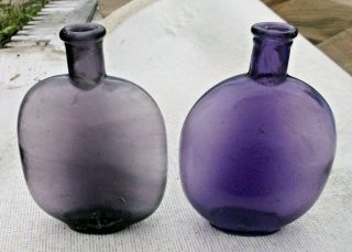 Purple Colored Pumpkin Seed Whiskey Flasks 1880 