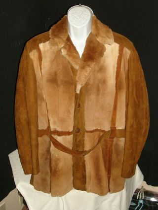 Vintage Kangaroo & Leather Jacket By Designer Robert Lewis Sz.  42 R