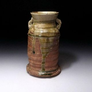 Al5: Vintage Japanese Pottery Vase,  Shigaraki Ware,  Tea Ceremony,  10.  2 Inches