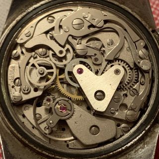 Rare Vintage Vulcain 17j Incabloc Chronograph Running 1325 12020 6H 10