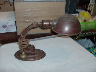 Vintage Signed Miller Table Lamp Cast Metal Base