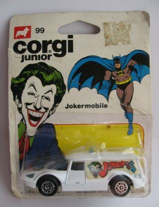 Rare Vintage 1978 Corgi " Jokermobile " On Card.  Batman Joker Dc Comics