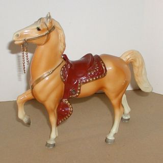Vintage 1960 Breyer Fury Prancer Traditional Western Plastic Horse W/red Saddle