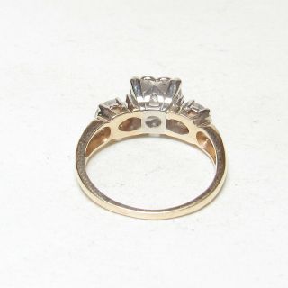 1940s Vintage 14K Yellow,  White Gold 0.  33 Ct Brilliant Cut Diamond Ring 0.  95 Cts 3