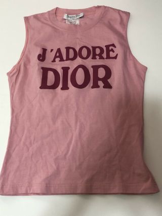 Rare Vtg Christian Dior By John Galliano Pink J’adore Tank Top S
