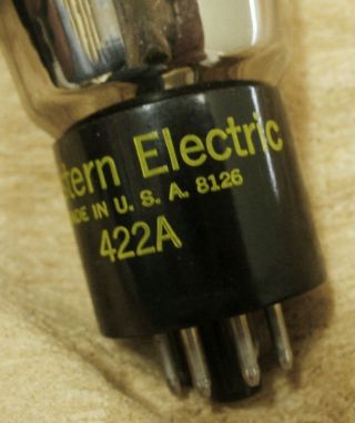 WESTERN ELECTRIC 422A RECTIFIER TUBE,  1981 VINTAGE, 3