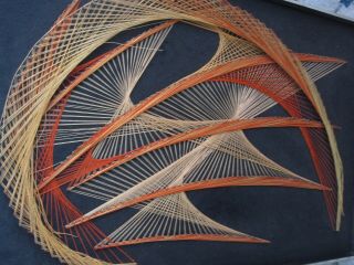 THE LARGEST VINTAGE STRING ART Geometric 24.  5 