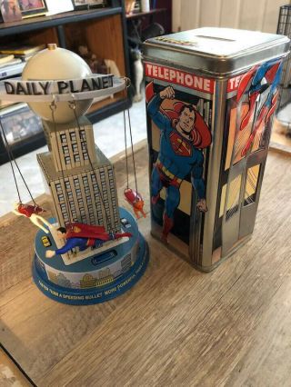 Superman Tin Toy And Tin Bank Tin Toy By Schylling Toys