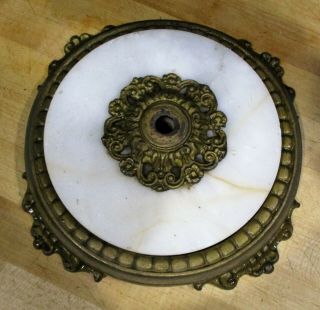 Antique Vintage Bronze Or Brass Arts Crafts Lamp Marble Base Light Fixture Parts