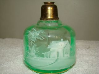 MARY GREGORY PERFUME ATOMIZER IN URANIUM GLASS 3