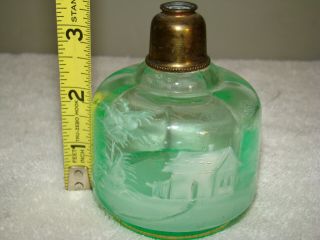 MARY GREGORY PERFUME ATOMIZER IN URANIUM GLASS 7
