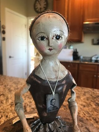 Nicol Sayre Doll on Antique Wooden Hat Mold 2