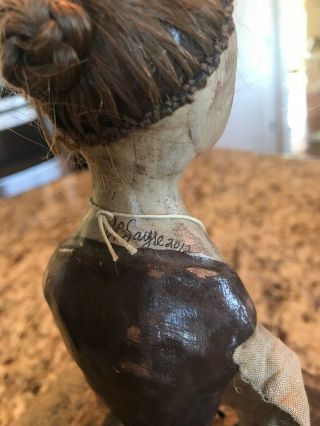 Nicol Sayre Doll on Antique Wooden Hat Mold 4