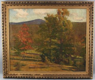 Antique JOHN SHARMAN American Impressionist Autumn Fall Landscape Oil Painting 2