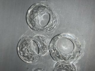 Vintage Waterford COMERAGH Crystal,  Set of 6 Round Napkin Rings,  Marked,  Cut 2