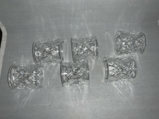Vintage Waterford COMERAGH Crystal,  Set of 6 Round Napkin Rings,  Marked,  Cut 3