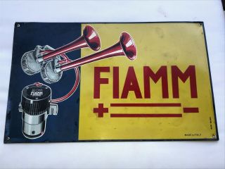 Fiamm Horn Dealer Vintage Metal Sign 1960s 24 " X 15 " Extremely Rare Ferrari