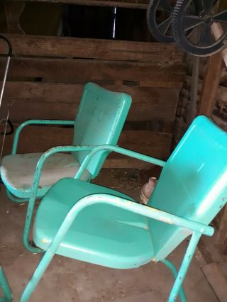 Vintage Metal Porch Glider Retro Lawn Chair Yard Patio Furniture Garden Loveseat 5