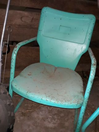 Vintage Metal Porch Glider Retro Lawn Chair Yard Patio Furniture Garden Loveseat 6