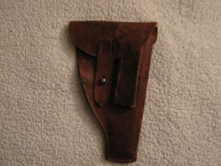 German Ww1 Brown Leather Holster
