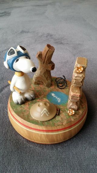 Vintage 1968 Anri Snoopy Revolving Music Box - - Pristine Cond.