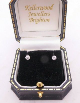 18ct Gold 40 Point Diamond Earrings,  Stud Boxed 18k 750