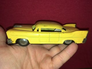 Vintage Japanese Tin Car Toy Chevrolet Ford Yellow Japan Friction Motor Complete