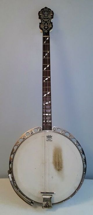 Wm.  L.  Lange Paramount Style A Inlaid Banjo Vintage Serial Number 6869
