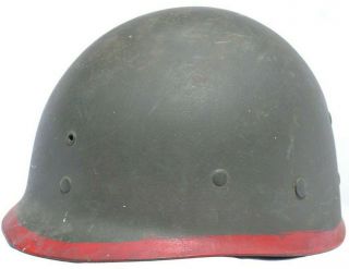 Us Wwii M - 1 Helmet Liner Westinghouse Painted Red Band & Rank Insignia U.  S.  Ww2
