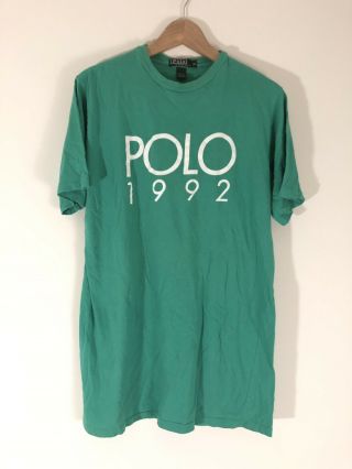 Rare Og Polo 1992 Ralph Lauren Vintage Shirt Rap Tee L Stadium Snow Beach Sport