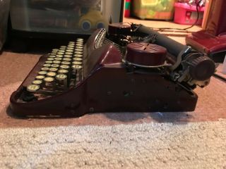 Vintage Smith Corona Model 4 Portable Typewriter Burgundy Made in USA RARE COLOR 3
