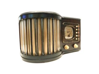 VINTAGE OLD 1939 ANTIQUE RESTORED CLASSIC ZENITH TUBE RADIO GLASS RODS & PLAYING 3
