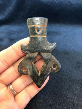 Ancient Chinese Hongshan Culture Meteorite Jade Amulet Pendant Weapon Carving 7