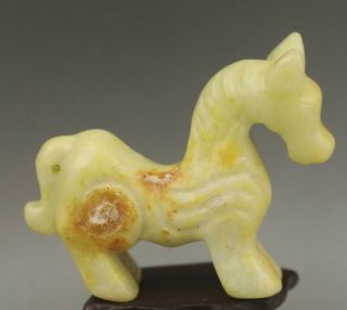 Chinese Old Jade Hand - Carved Jade Statue Horse 3.  7 Inch