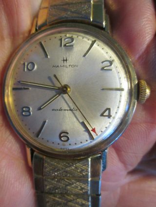 Men " S Vintage 14 K Solid Gold Hamilton Automatic Mechanical Wristwatch