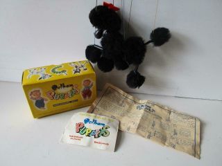 Vintage Pelham Puppet Black Poodle With Instructions And Leaflet