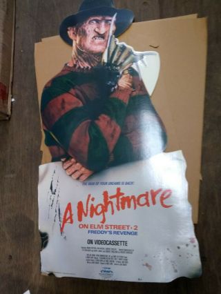 Nightmare On Elm St 2 1986 Video Standee Promo Nib Rare Vtg Opened To Photo Htf