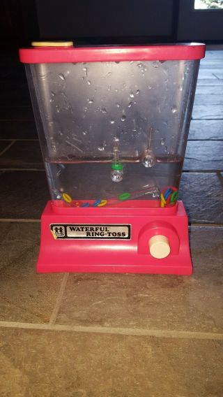 Vintage 1976 Tomy Wonderful Waterfuls Ring Toss Game Red