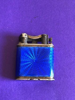 Antique Austrian pocket cigarette lighter,  circa 1910 sterling and enamel 2