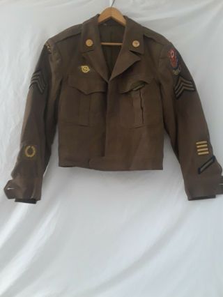 Ww2 U.  S.  Army Eto " Adsec " & Oise " Army Patched Ike Jacket