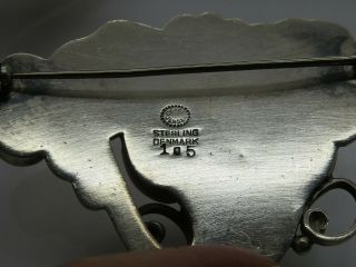 Vintage GEORG JENSEN DENMARK Sterling Silver.  925 Blooming Flower Brooch Pin 7