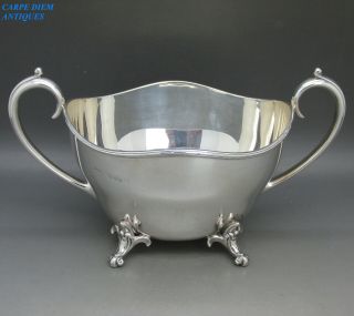Vintage Heavy Solid Sterling Silver Sugar Bowl S.  Ltd 298g Birmingham 1923
