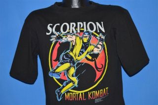 Vintage 90s Scorpion Mortal Kombat 1992 Midway Arcade Deadstock T - Shirt Youth Xl