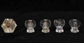Vintage Glass Knobs Drawer Or Cabinet Knobs Set Of 4,  1 Larger One