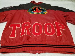 World Of Troop Leather Jacket Vtg Rare Hip Hop 80s Xl