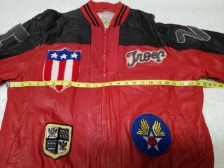 World Of Troop Leather Jacket VTG Rare Hip Hop 80s XL 9