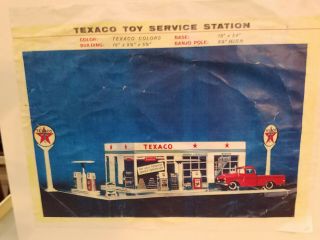 BUDDY L VINTAGE TIN & PLASTIC TEXACO SERVICE STATION WITH PAPERWORK 7